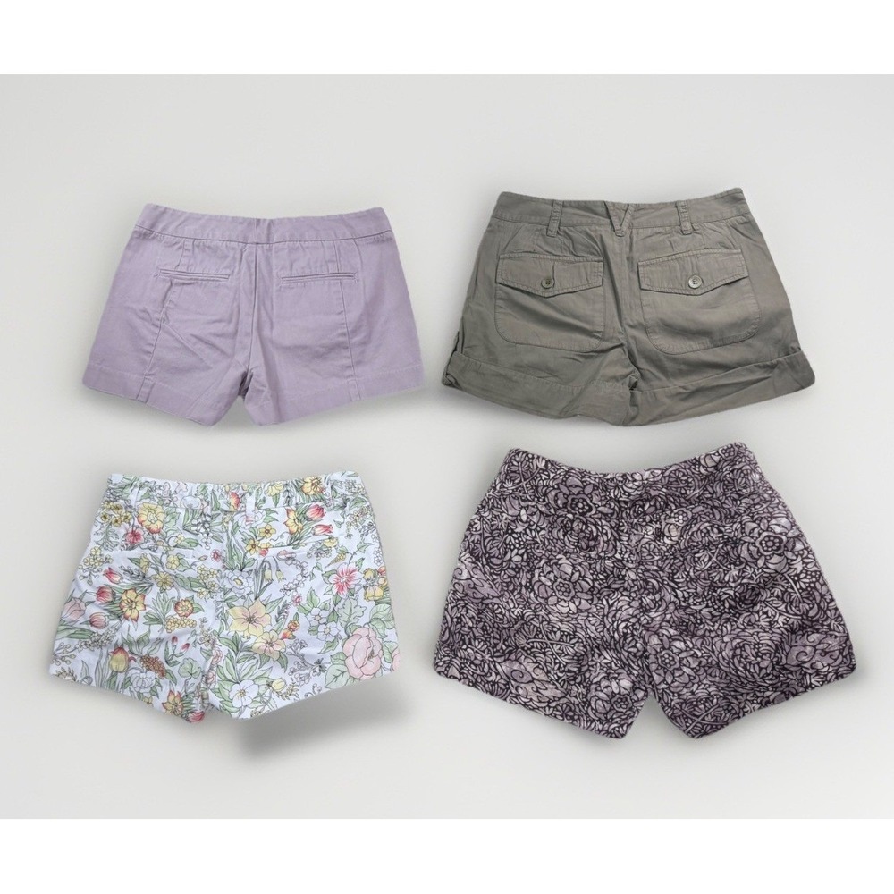 Mixed Brand Shorts Bundle Women Size 4 6 Purple Green Floral Casual Summer Lot